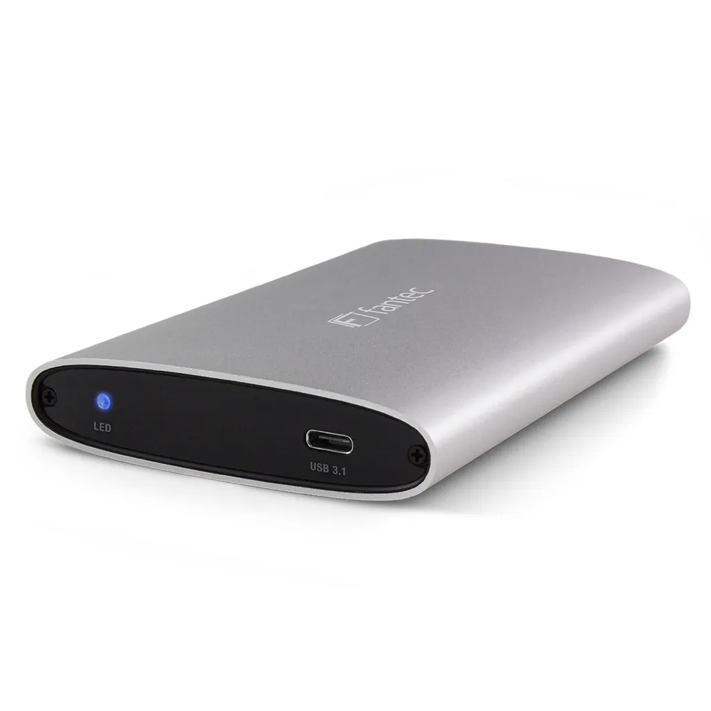 Fantec 1795 ALU-25U31 Boîtier Disque Dur 2.5 Pouces USB 3.1 Type C Argent