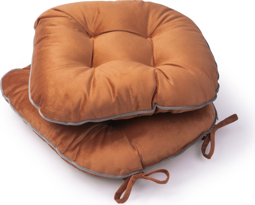 Sitzkissen mit Befestigungsbänder 40x40 Stuhlauflage Kissen Stuhlkissen 2er Set 40x40x5cm