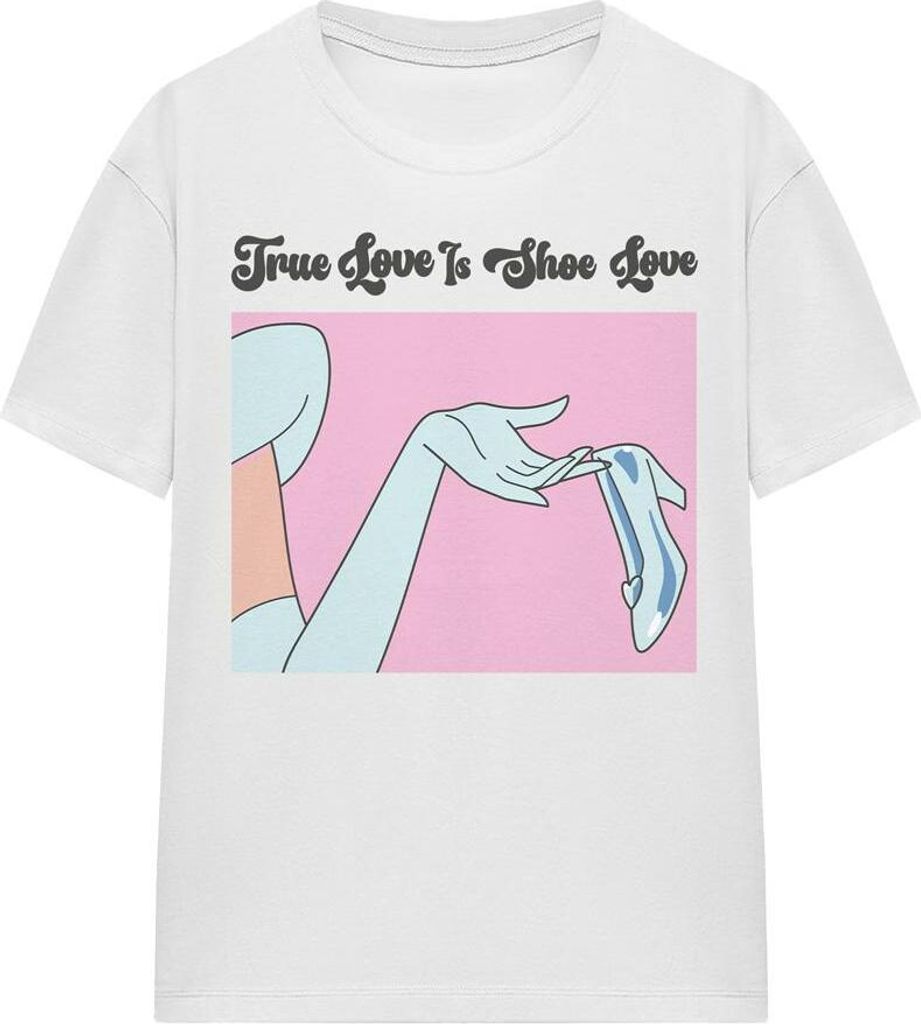 Cinderella - "Shoe Love" T-Shirt für Herren/Damen Uni TV19160 (S) (Weiß)