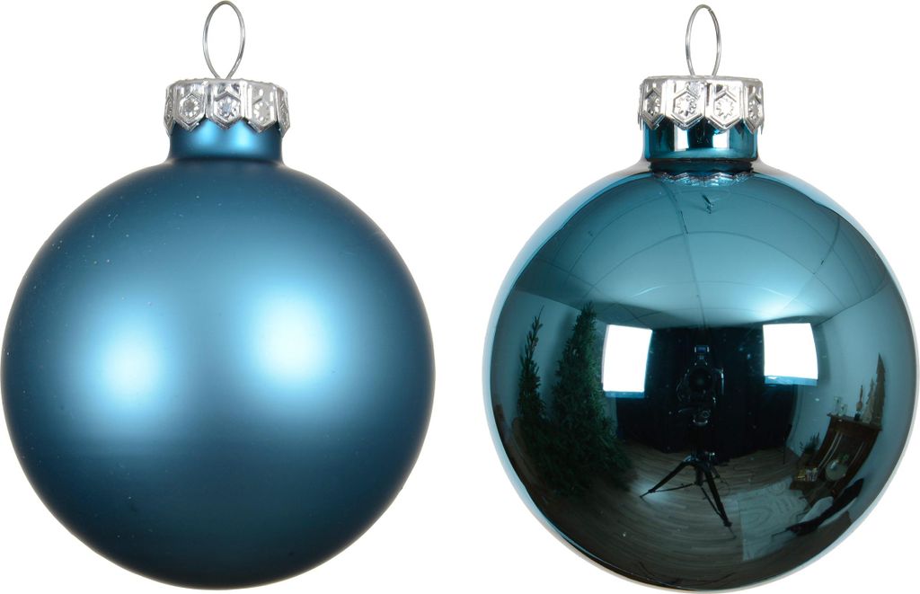 Weihnachtskugeln Glas 3,5cm 16 Stück - Folkloreblau Produktbild 
