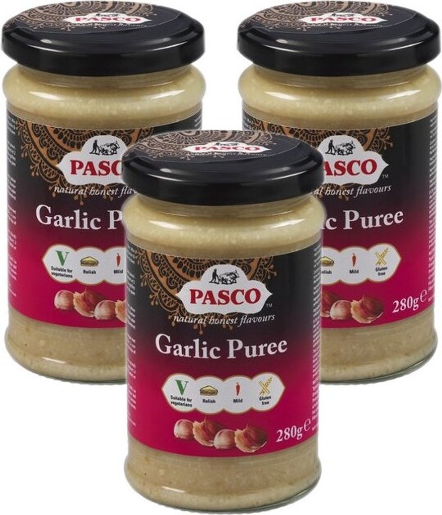 3er Pack PASCO Knoblauch Paste (3x 270g) | Garlic Puree