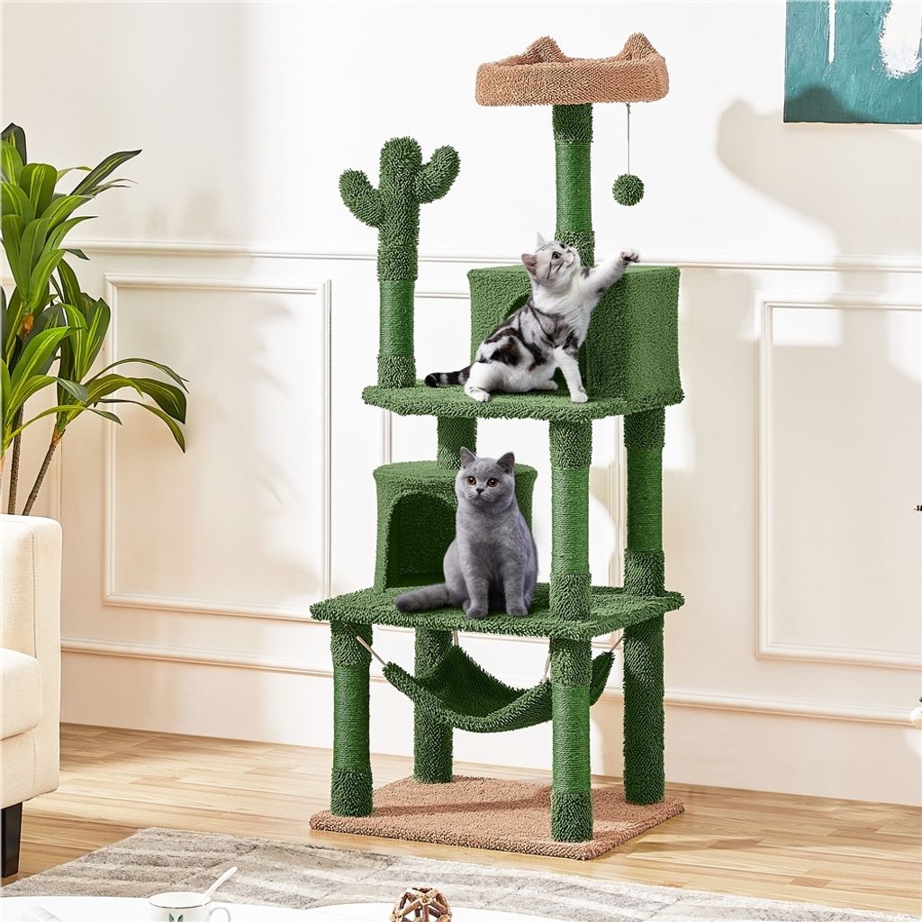 Yaheetech Kaktus Kratzbaum XL, 158 cm hoch, Katzenbaum mit Produktbild 2