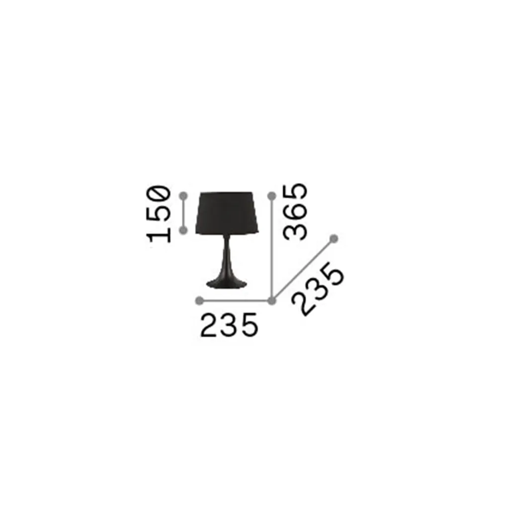 Lampe de table moderne noire en métal London - Éclairage d'appoint E27 - 3