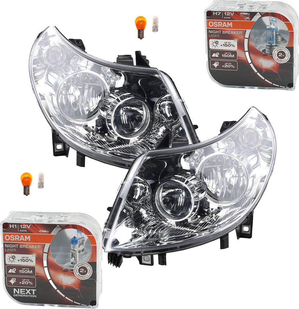 Johns, Scheinwerfer + Osram Night Breaker Laser passend für Citroen Jumper III Satz L R 1340664080 6208A5 1340663080 6206A5