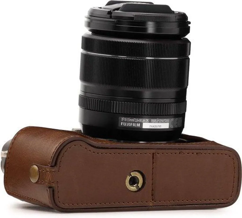 Étui photo demi-boîtier noir pour X-T30, cuir synthétique premium
