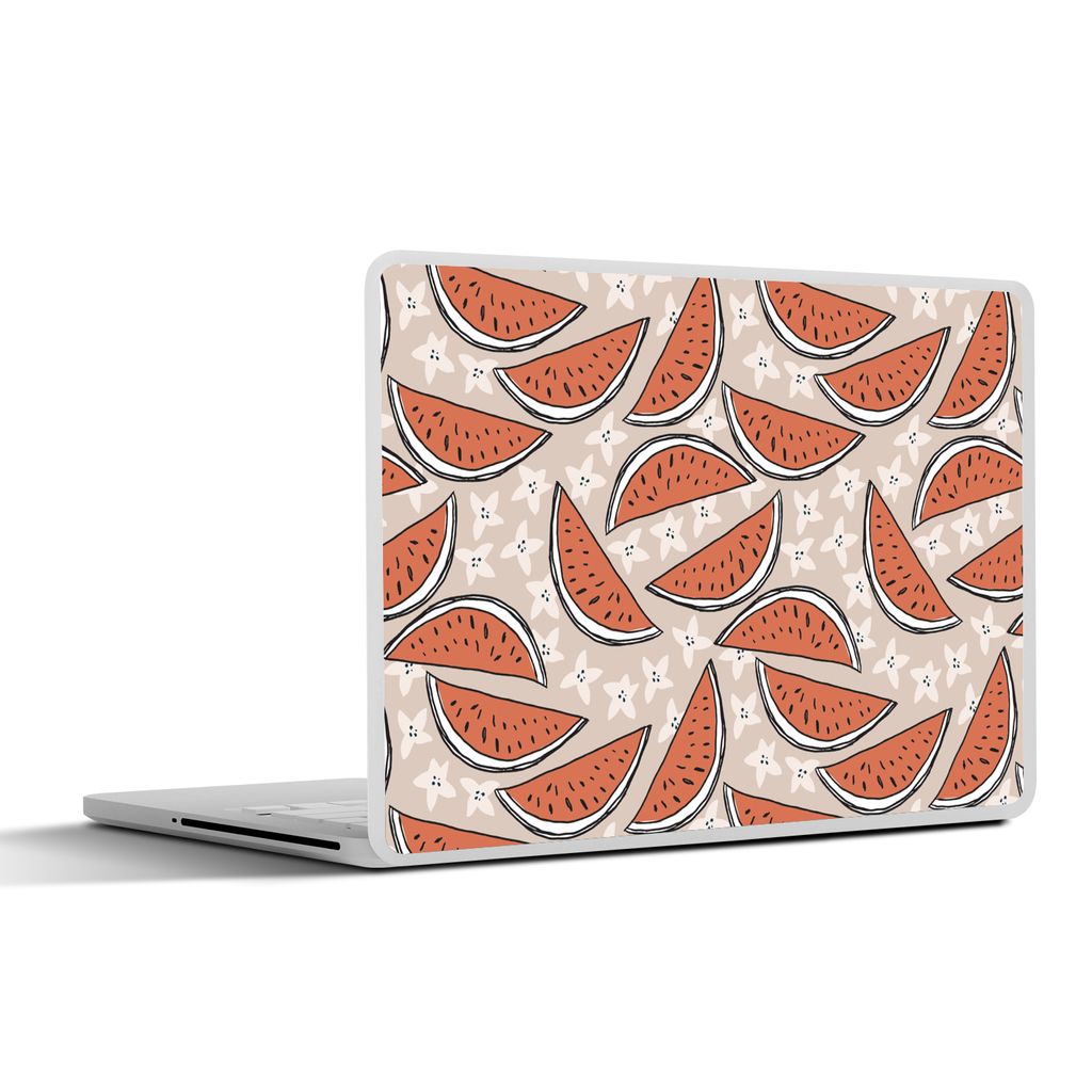 MuchoWow Laptop Aufkleber Sticker Cover Sommer - Wassermelonen - Sterne - Pastell 40x30 cm - Laptop Dekoration - Selbstklebend