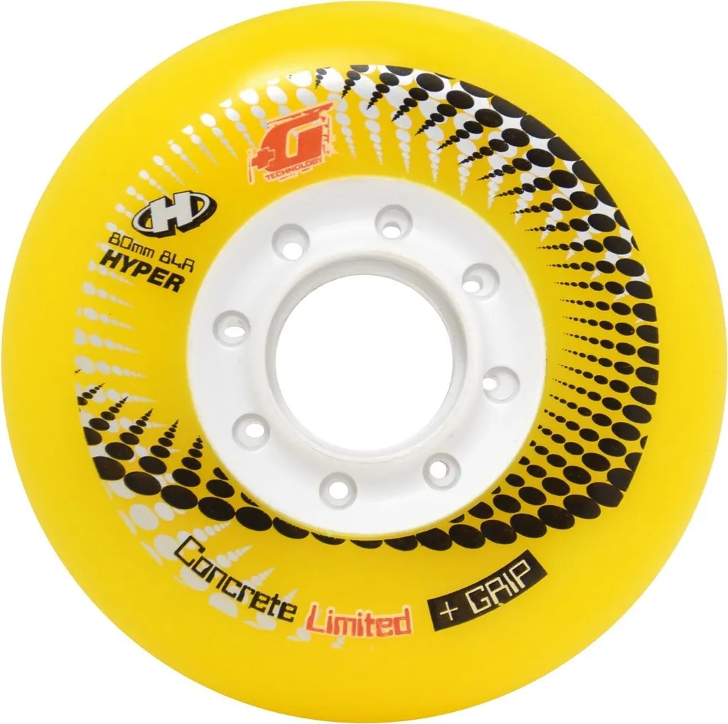 Roues 76 mm Hyper Concrete+G 84A jaune haute résistance pour skate
