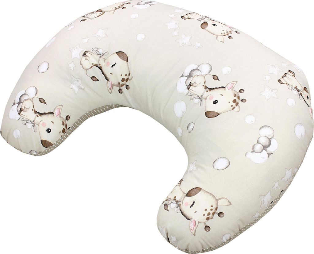 TupTam Baby Stillkissen Klein mit Baumwoll-Bezug, Farbe: Giraffe Beige Punkte