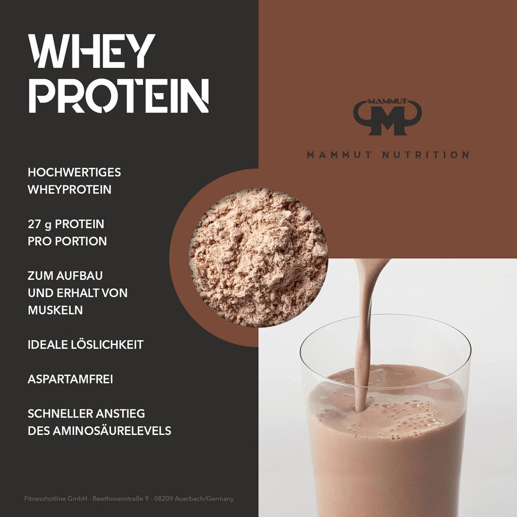Mammut Nutrition - Whey Protein - 3000 g Dose, 1 x 3000 g Dose, Geschmack: Chocolate