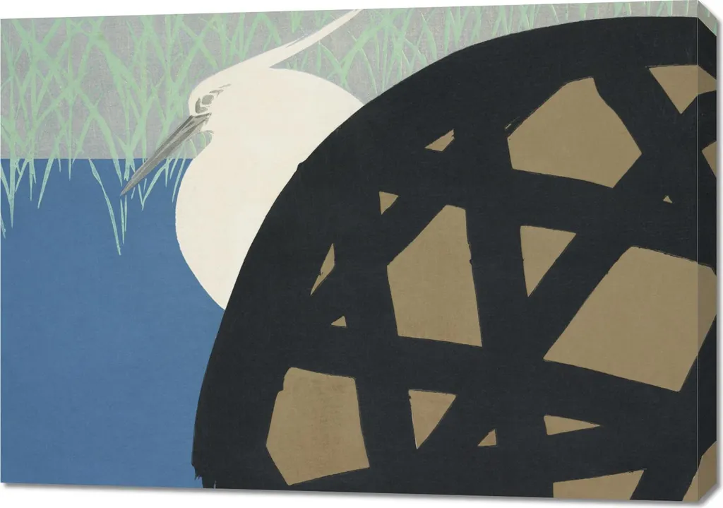Arte Giapponese Quadro White Heron 100x70 cm - Atmosfera Vintage Sekka