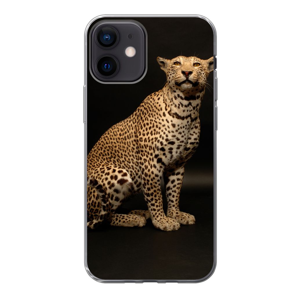 MuchoWow Handyhülle Schutzhülle Hülle für iPhone 12 Leopard - Tiere - Fleck Silikon Softcase Handy Hülle - Schutzhülle