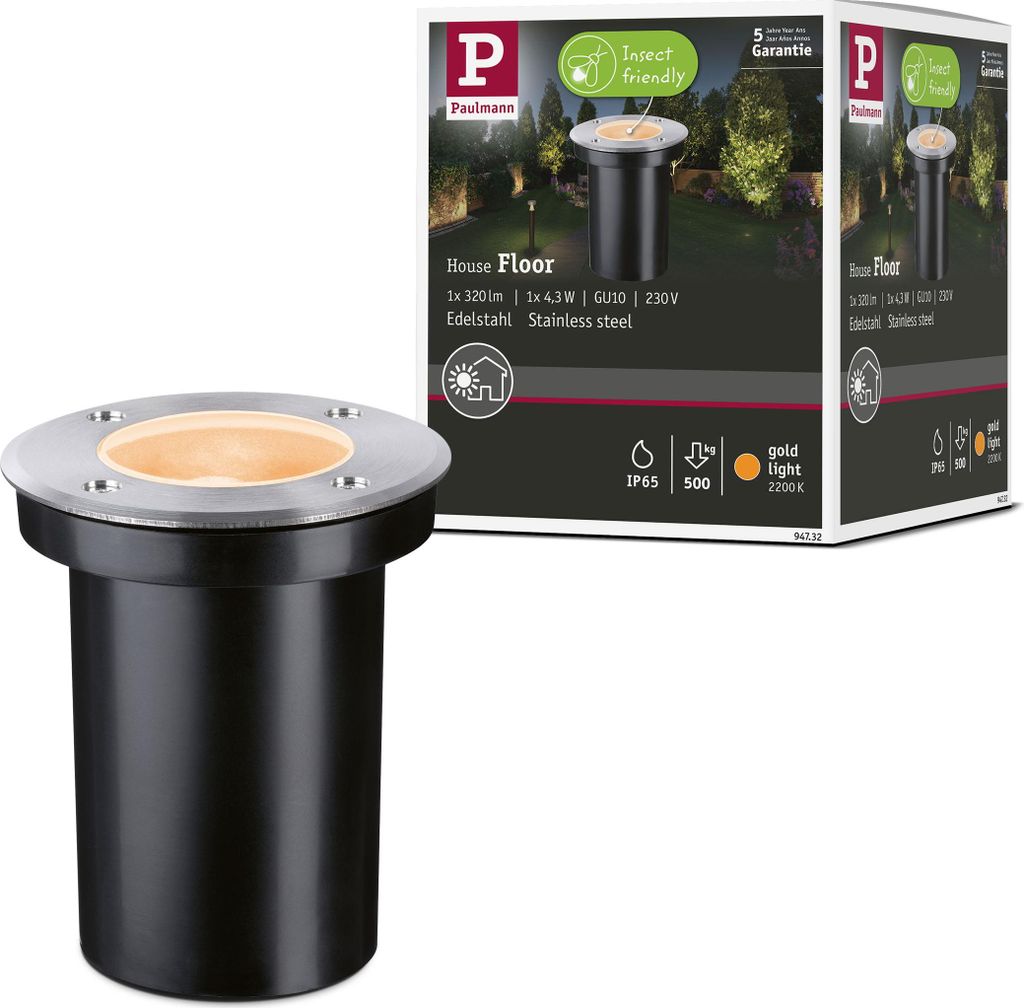 Paulmann LED Bodeneinbauleuchte Goldlicht Produktbild 