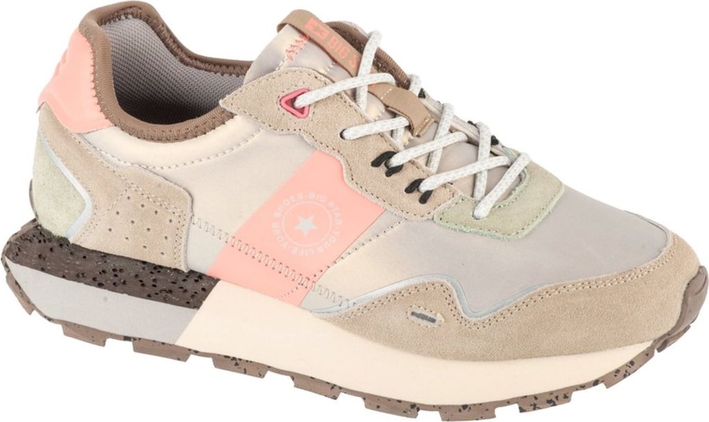 Damen Wildleder Sneakers Big Star RR274243 HI-POLY SYSTEM Grau-Rosa 39