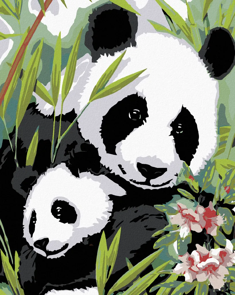 Zuty Arte a Diamante: Abbraccio del Panda 40x50cm - Emozioni in Cristallo