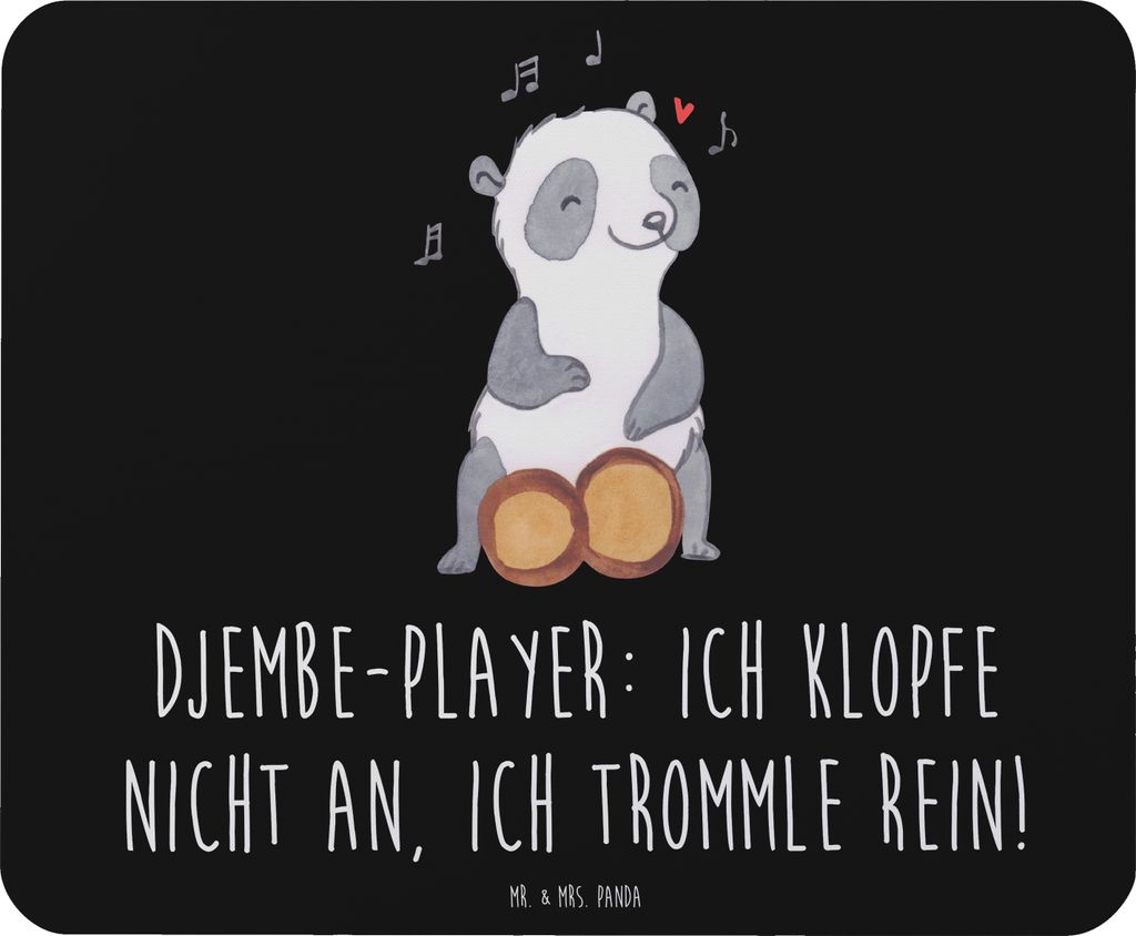 Mr. & Mrs. Panda Mouse Pad Djembe Rhythmus - Schwarz - Geschenk, Mousepad, mousematte, Musiker, Musik, Percussion, Musizieren, mausteppich, Mauspad...