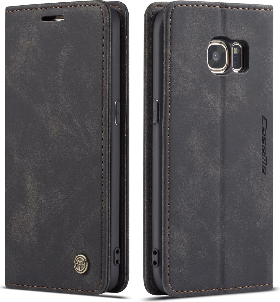 Galaxy S7 Hülle, LaimTop Retro Kunstledertasche TPU Innere, Kartenfächer, Magnetverschluss, Klapphülle mit Standfunktion Schutzhülle für Samsu...