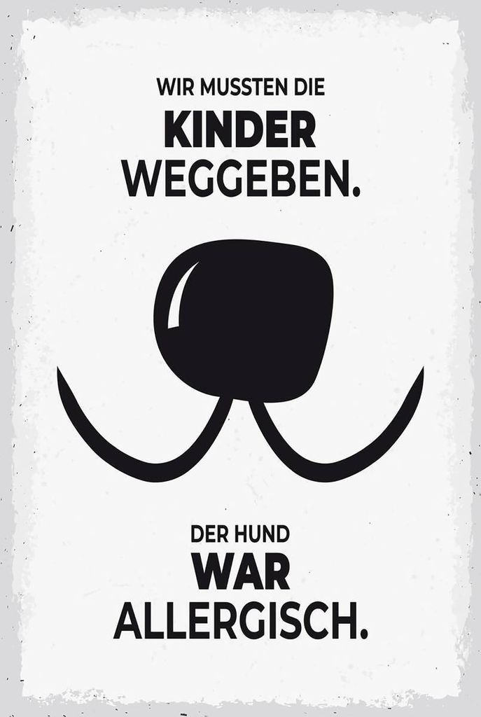 vianmo Holzschild 18x12 cm Hund Wir mussten Kinder weggeben