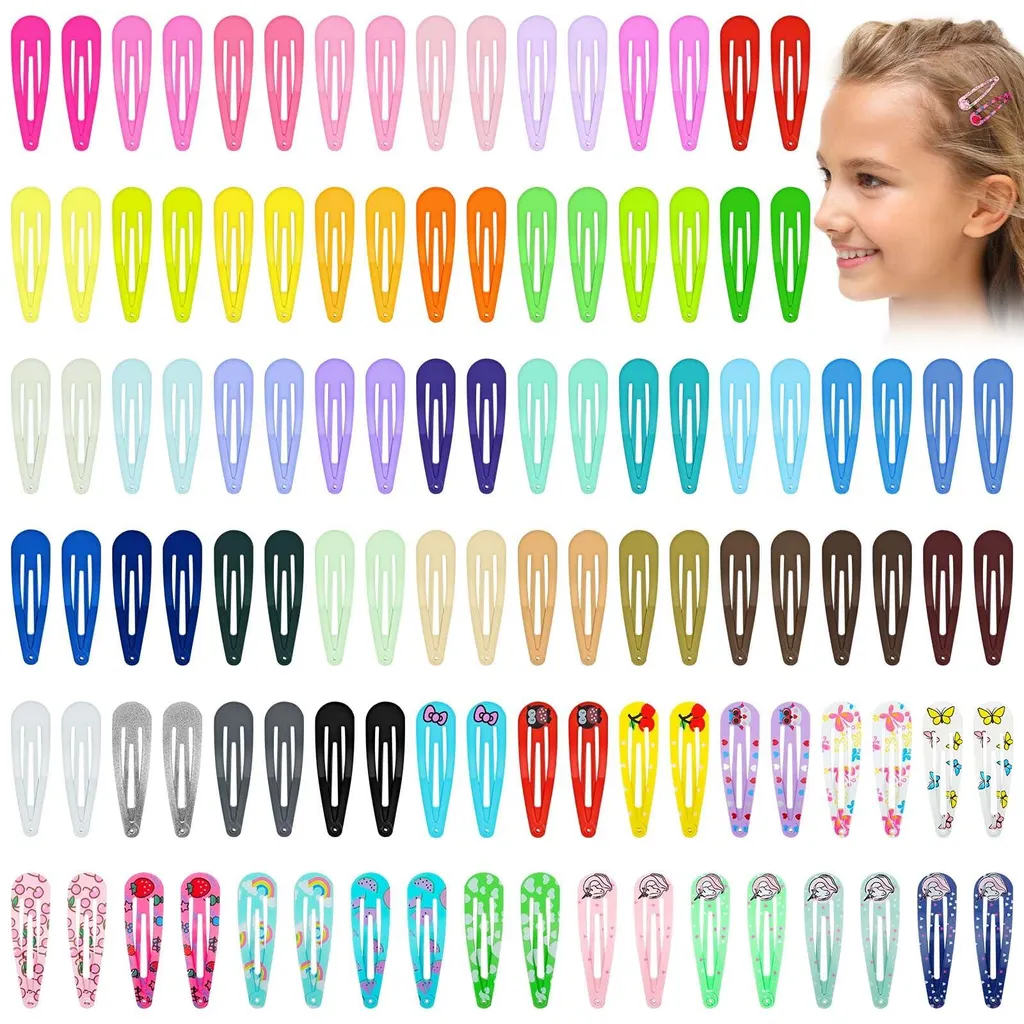 Accessoires de coiffure filles pour maquillage, 110 barrettes métal