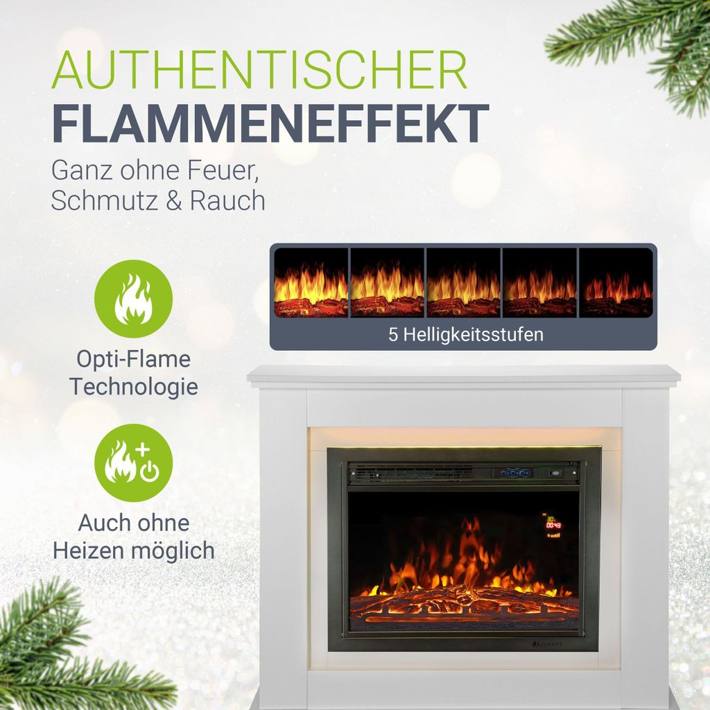 Juskys Elektrokamin 1000 / 2000 W - Standkamin mit Heizung, Produktbild 5
