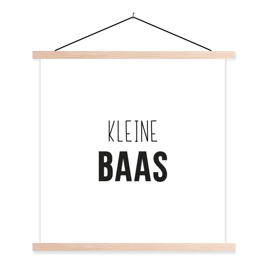 MuchoWow Textilposter Sprichwörter - Kleiner Chef - Kinder - Zitate 60x60 cm mit holzfarbenen Rahmen - Wanddekoration