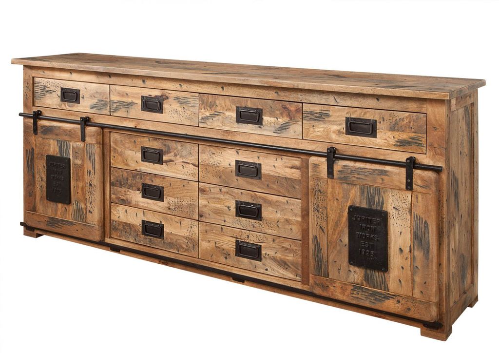 MASSIVMOEBEL24 | Buffet 200x45 Manguier laqué Bois naturel Image du produit 