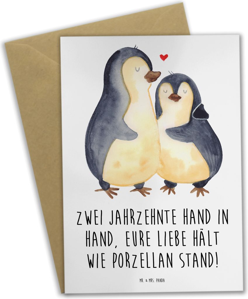 Mr. & Mrs. Panda neujahrskarte 20. Hochzeitstag Produktbild 