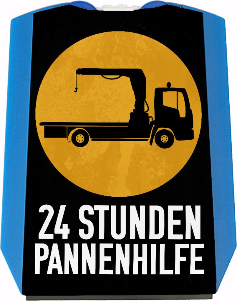 Abschleppdienst Parkscheibe mit 2 Einkaufswagenchips