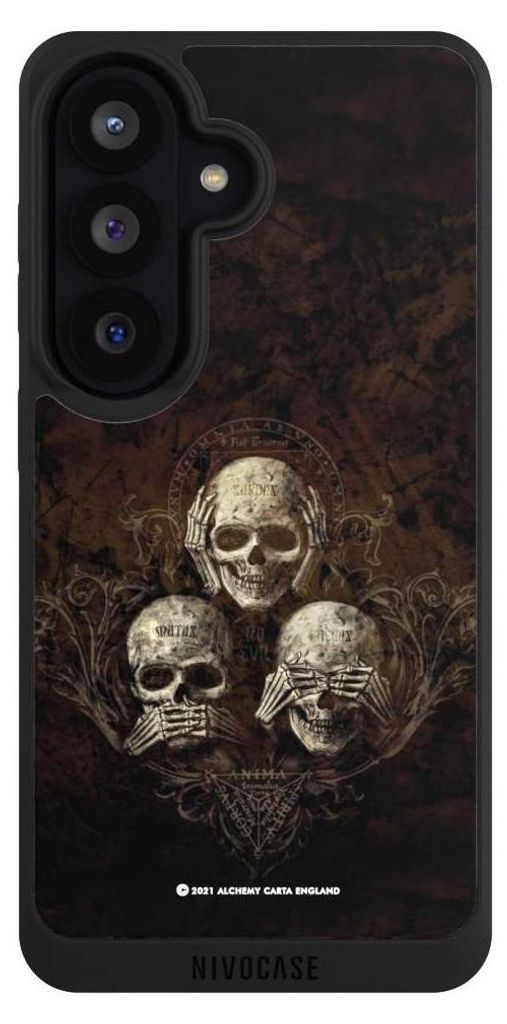 NIVOCASE Handyhülle für Samsung Galaxy S26 Hülle NIVOpure Case Schwarz Art Gothic Totenköpfe