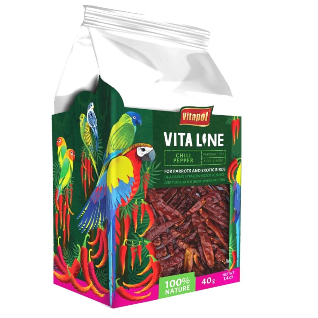Vitapol Vitaline Paprika Chili für Papageien 40g - gesunde Snackergänzung