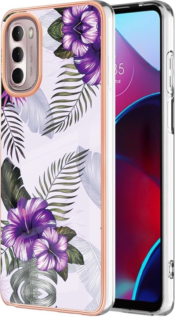 Moto G Stylus 2022 4G Hülle, Muster Handyhülle Anti-Shock Weich TPU Bumper Schutzhülle für Motorola Moto G Stylus 2022 4G Lila