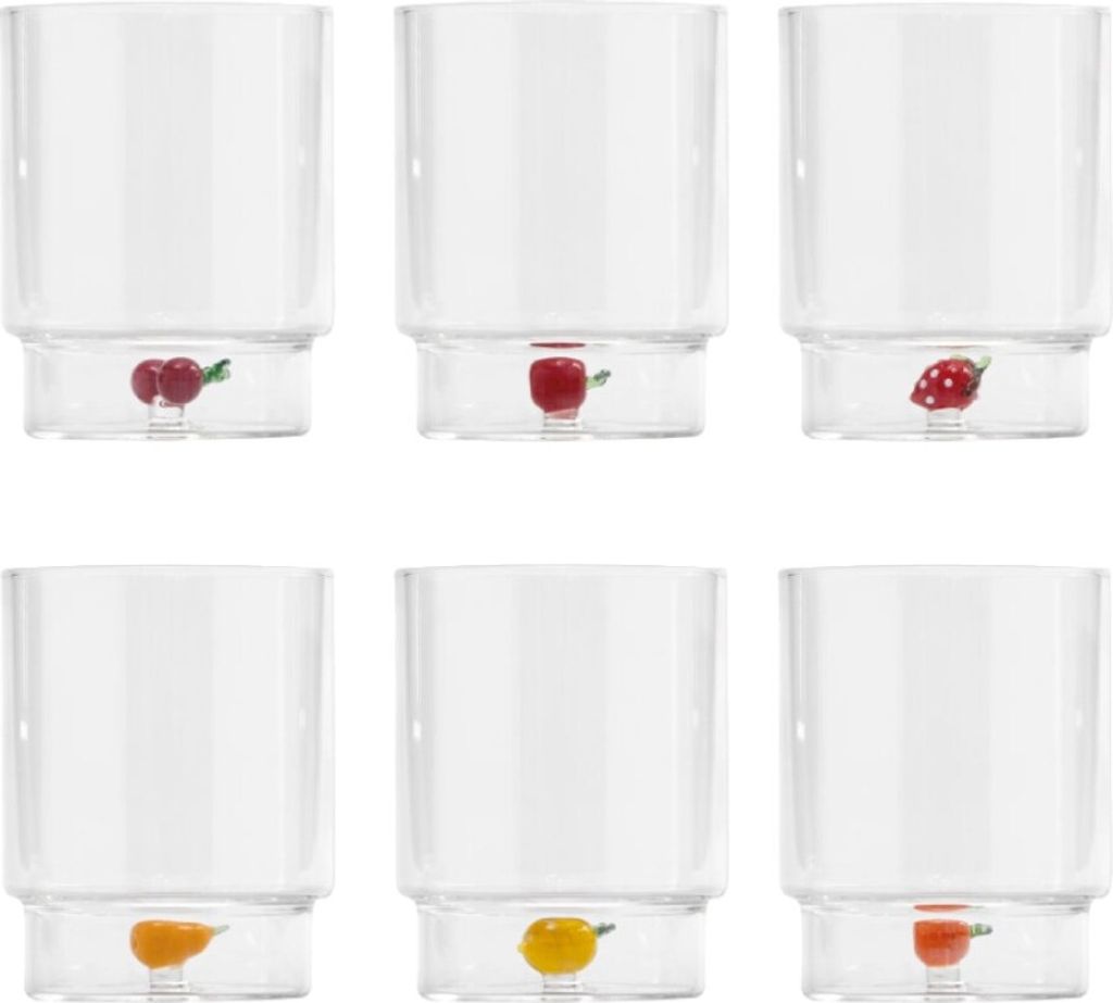 ZAFFERANO Teca Frutta 6er-Set sortierte Bechergläser Produktbild 