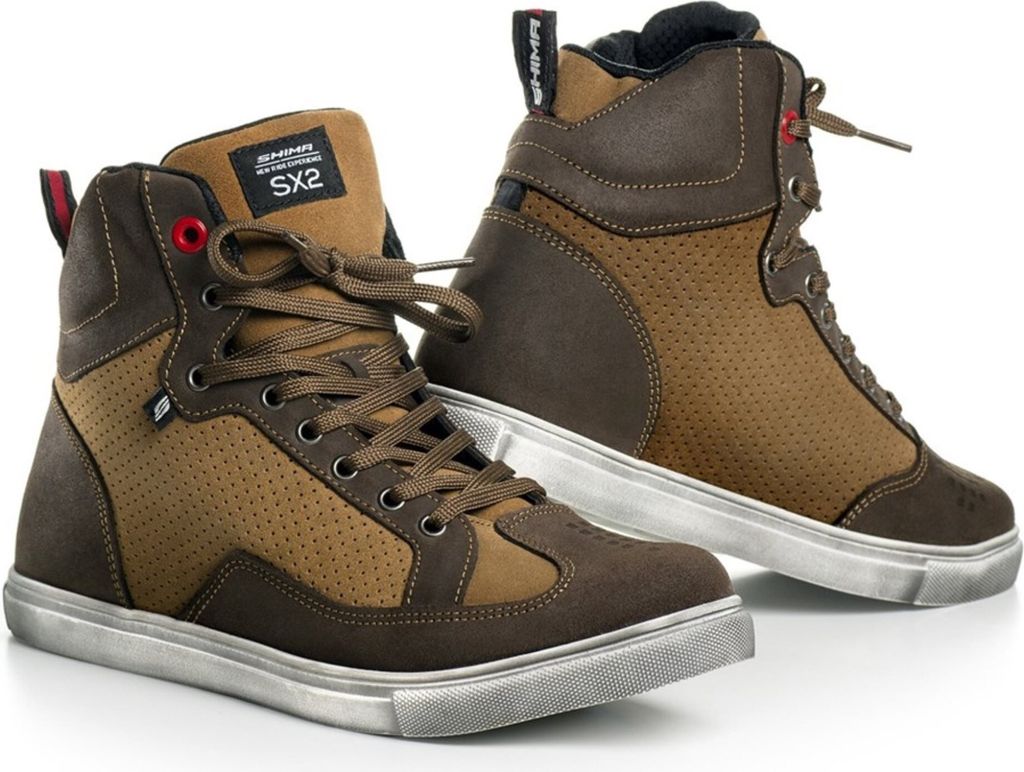 SHIMA SX-2 perforierte Motorrad Schuhe, braun, 46