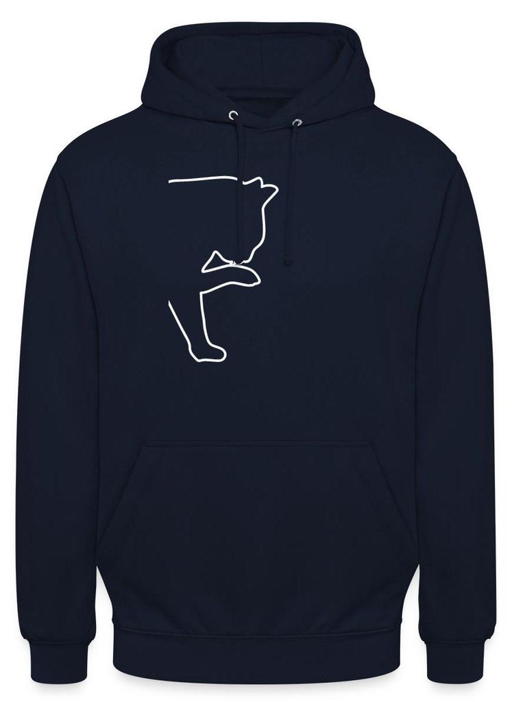Spreadshirt Katzen Silhouette Uni Hoodie, 4XL, Navy
