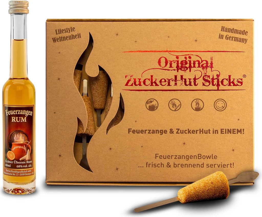 Feuerzangentasse Zuckerhutsticks | Zimt-Zucker | 12 Stück | Produktbild 