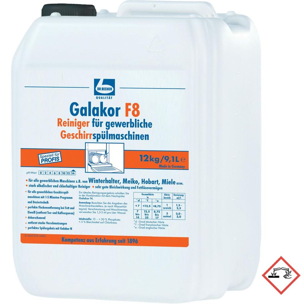 kg "Dr. Becher" Galakor F8 Reiniger 9,2 l für gewerbliche Produktbild 