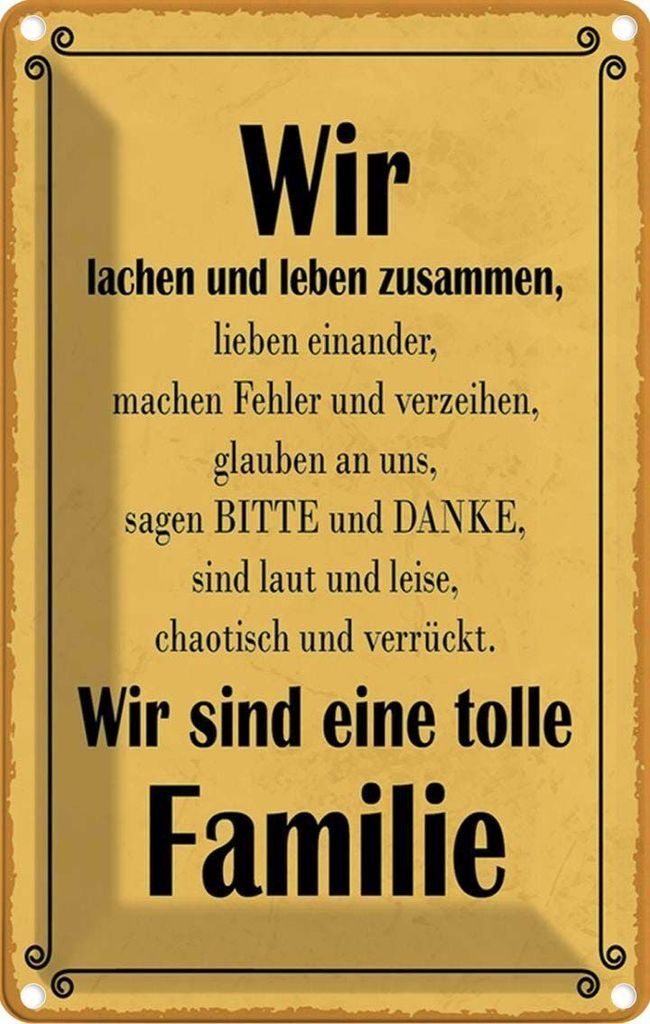 vianmo Blechschild 30x20 cm wir sind eine tolle Familie Dekoration