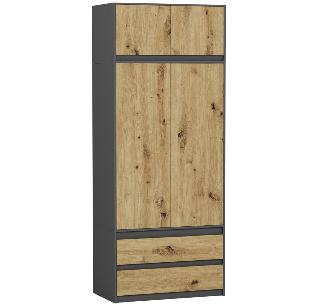 Šatníková skriňa s nadstavcom 90 x 234 cm FRAMIRE B-9-NTIP Obrázok produktu 