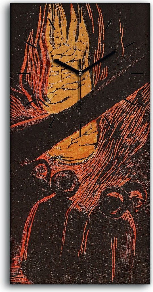 Dekor Leinwand Uhr Wandbilder Geräuschlos Kunstdruck 30x60 Mahana no Varua Ino - schwarze Hände