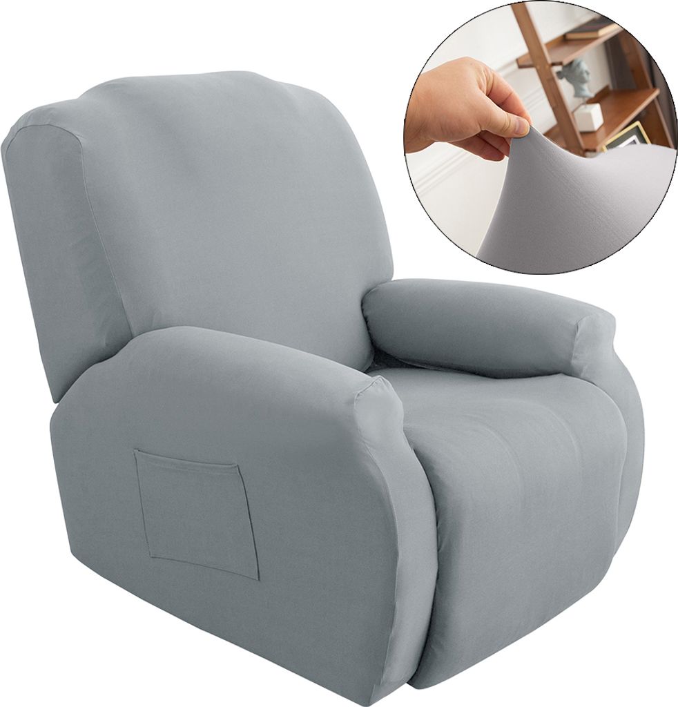 Stretch Sofa Überzug Sesselbezug 1 Sitzer Sofabezug Sessel Überzug Für Liegesessel Ruhesessel Relaxsessel Sesselbezüge Sesselhussen Hellgrau