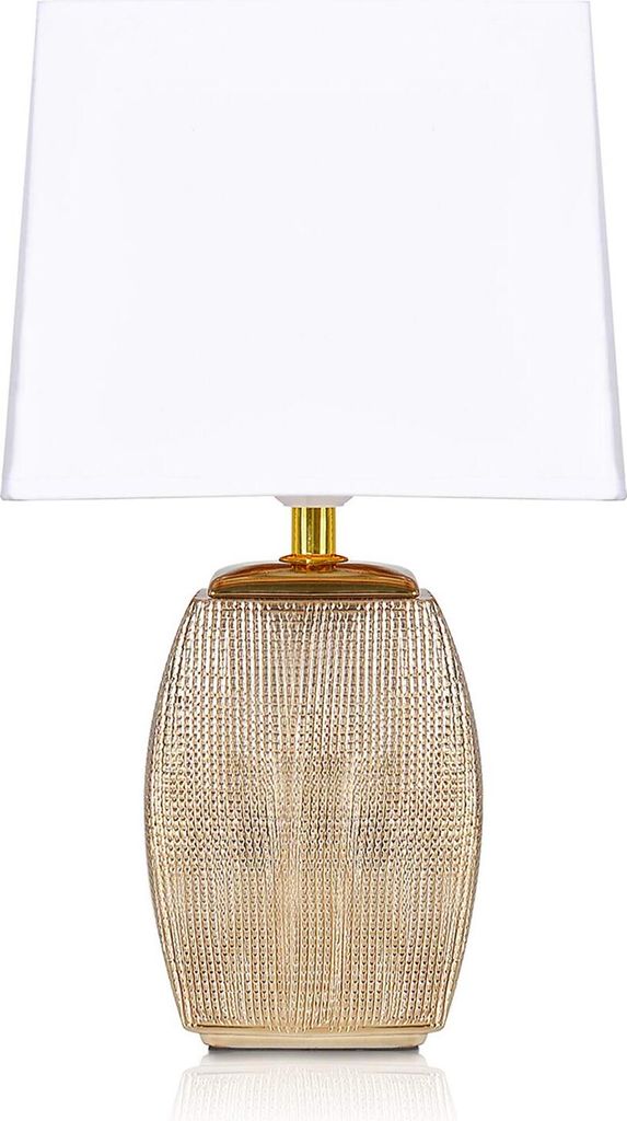 BRUBAKER Tischlampe Nachttischlampe - 38 cm - Gold - Produktbild 