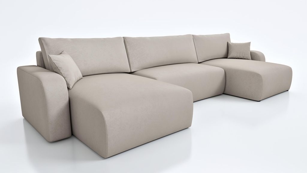 Ecksofa Havana U XL großes ausklappbares Schlafteil und Stauraum Paros 02 Iwmar Möbel