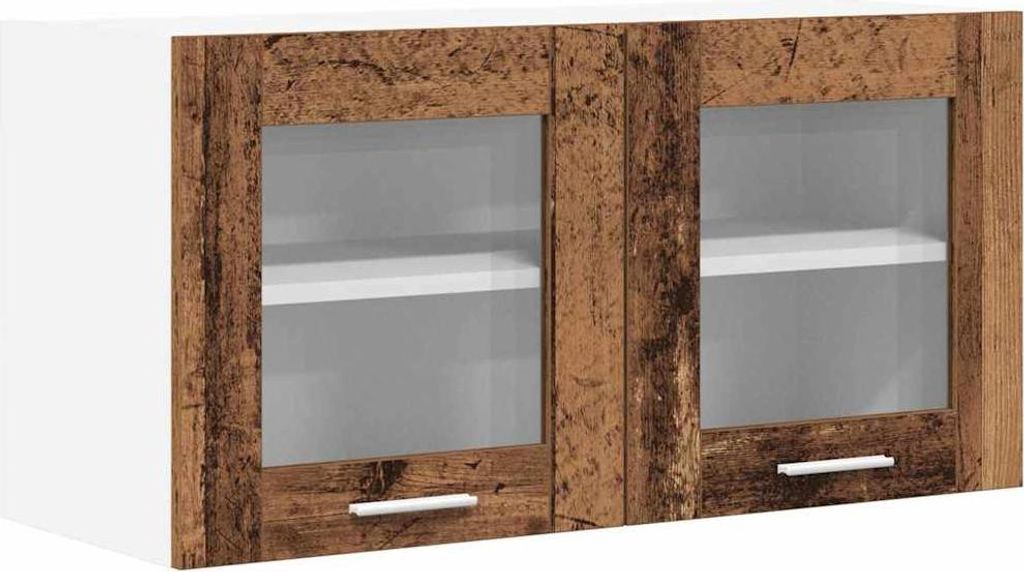 vidaXL Hängeschrank mit Tür Riga Altes Holz und Weiß 80 x 31 x 40 cm