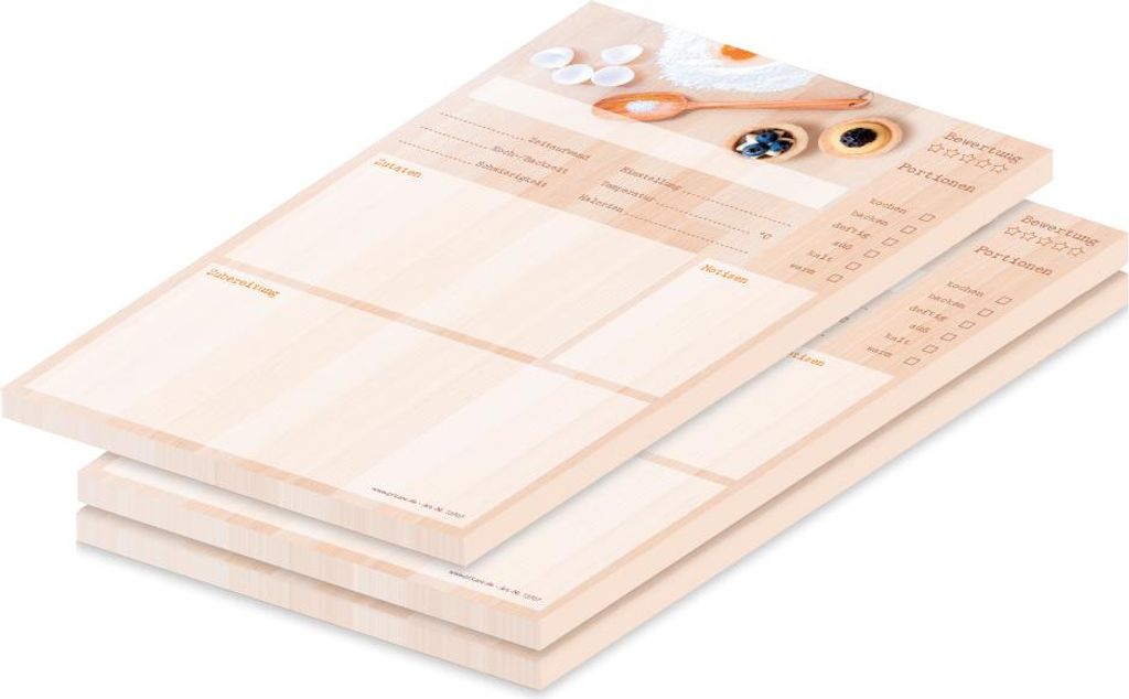 PRICARO Rezeptblock "Backen", A4, 25 Blatt, 3 Stück