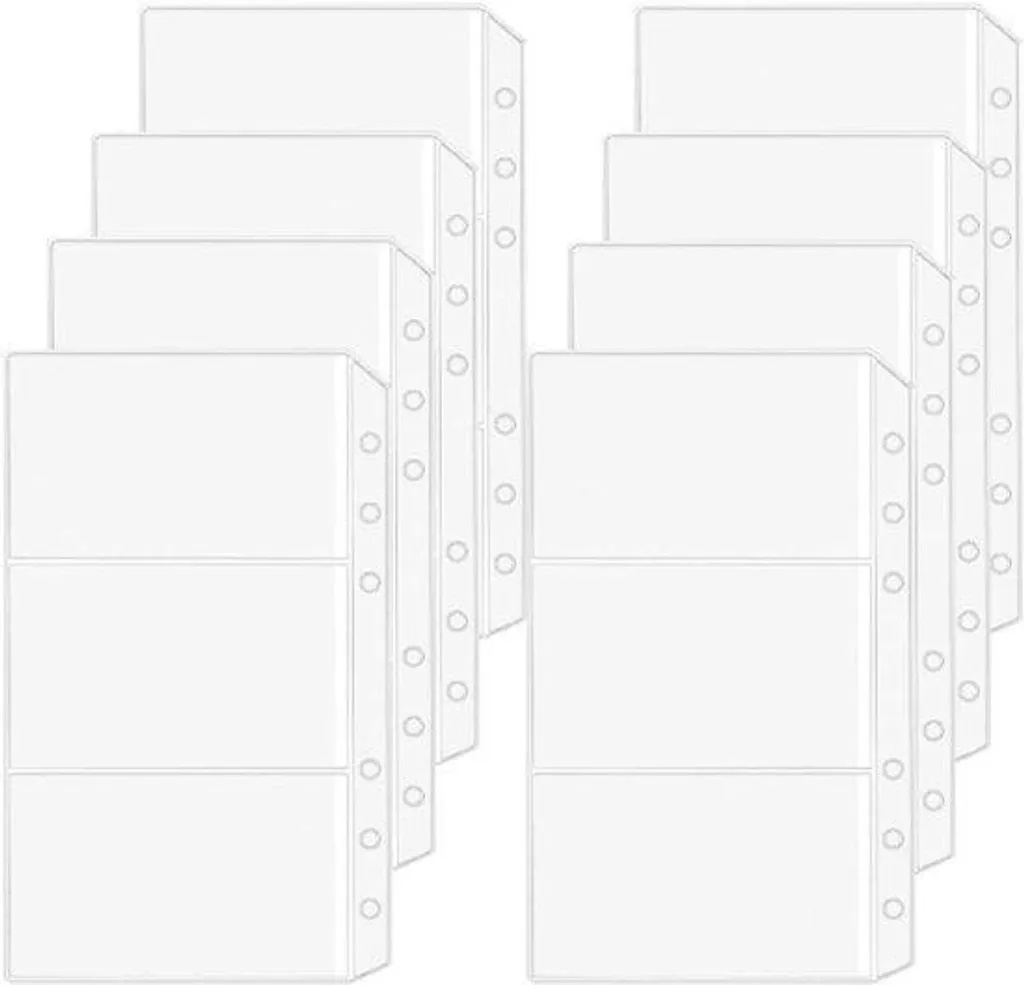 Classeur A6 transparent 6 anneaux pour organiser argent et photos