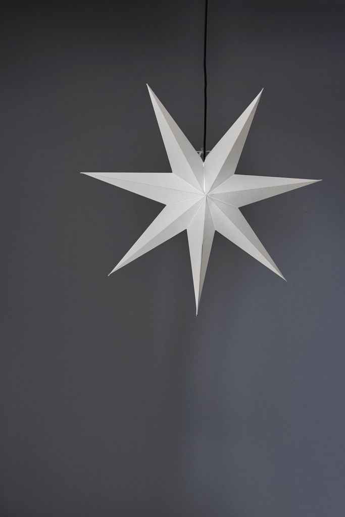 Papierstern 'Frozen', ohne Lochung, weiß, E14,70cm