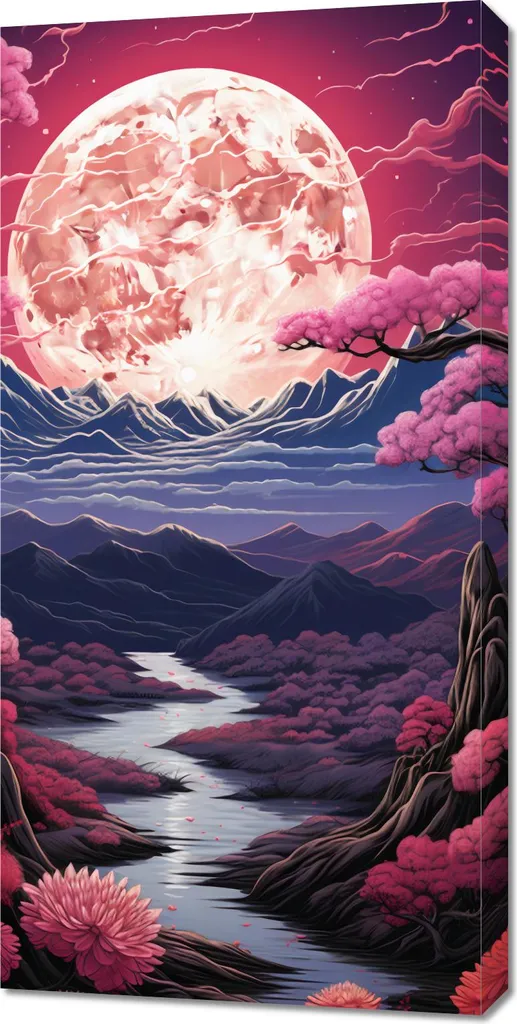 Quadro Astratto 50x100 cm Rosa - Il Paese dei Sogni su Tela