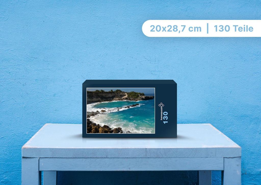 hansepuzzle 103731 - Blaue Lagune Puzzle, 130 Teile, Natur, 28,7 x 20,0cm mit hochwertiger Aufbewahrung, Kartonbox und wiederverschließbarem Beutel