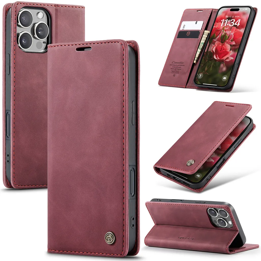 Custodia Business iPhone 16 Pro Rosso Cuoio | Supporto Professionale