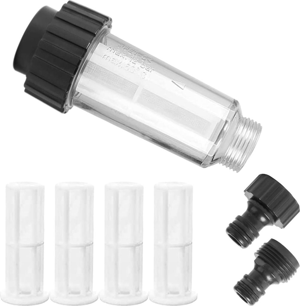 Wasserfilter für Gartenschlauch mit 4 Filtereinsätzen - Gartenpumpe & Hochdruckreiniger Zubehör
