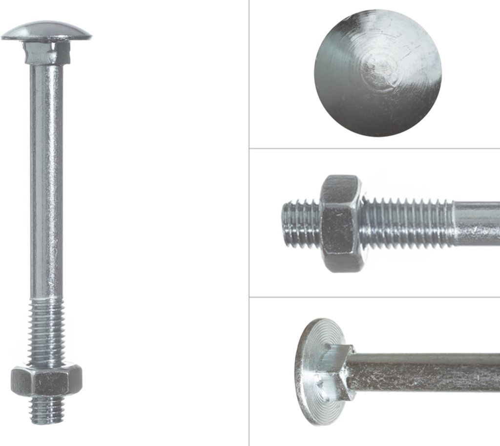 Schlossschrauben Verzinkt M10 x 100 mm - 100 Stück